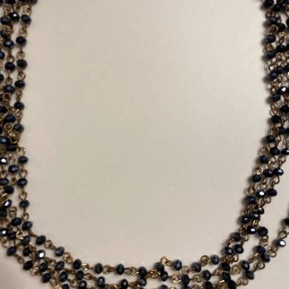 Navy beaded long necklace. Can layer as well. - Picture 2 of 8
